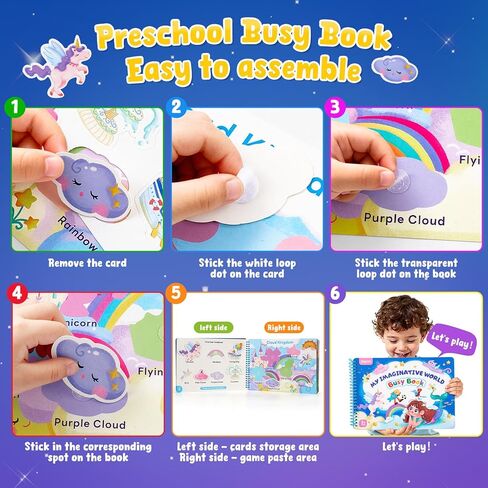 JoyCat كتاب مشغول لمرحلة ما قبل المدرسة للأطفال الصغار 4-5، كتب الأنشطة التعليمية، الألعاب الحسية التعليمية، مواد تعلم التوحد، العودة إلى المدرسة، هدايا أعياد الميلاد للأولاد والبنات (STEAM) in Kuwait