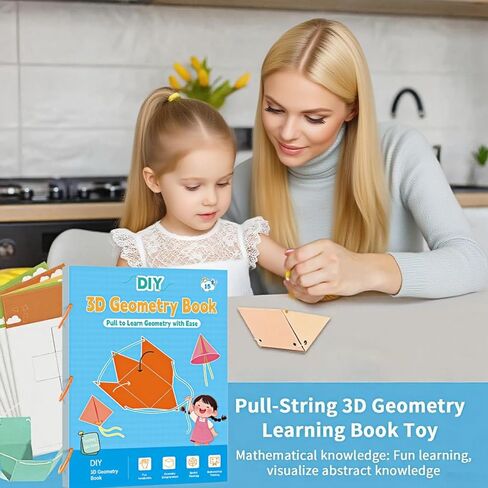 Pull String 3D Geometry Learning Book | POP-Up Shapes for Volume & Surface Area | Math Toy for Kids, Classroom Manipulative for Teachers in Saudi Arabia
