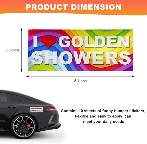 10 PCS Bumper Decals, Funny LGBT Sticker Rainbow Gay Bumper Prank Decoration, Waterproof Vinyl Decal Humor Text Gay Pride Stickers for Luggage Window Refrigerator Laptop (Style 2) in Saudi Arabia