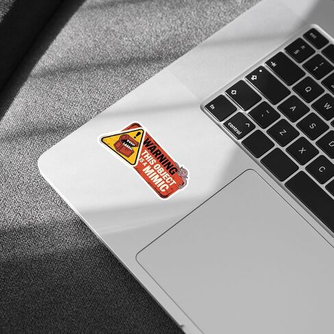 3 Pcs Warning This Object is A Mimic Sticker – Funny Trap Chest Loot Gaming Humor Vinyl Decal Waterproof for Laptop, Car, Tumbler – Gift for Fantasy Roleplay Fans – 3 Inch in Saudi Arabia