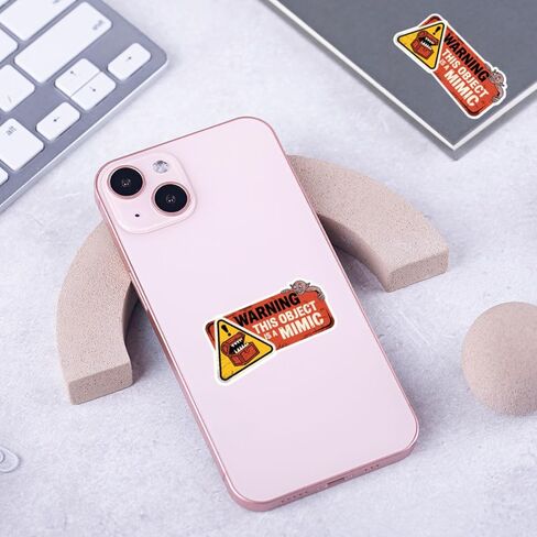 3 Pcs Warning This Object is A Mimic Sticker – Funny Trap Chest Loot Gaming Humor Vinyl Decal Waterproof for Laptop, Car, Tumbler – Gift for Fantasy Roleplay Fans – 3 Inch in Saudi Arabia