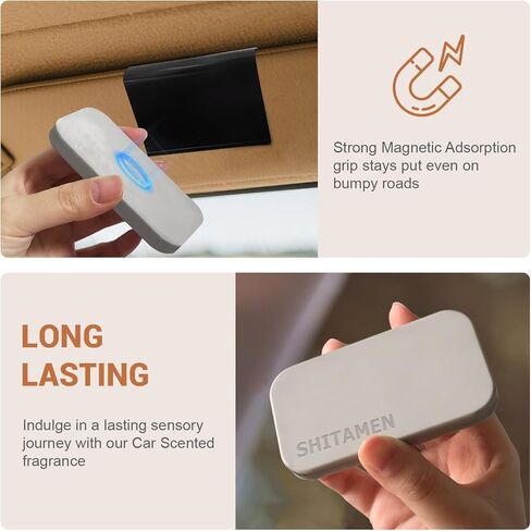 Car Air Freshener, Stone Air Freshener, Automotive Odor Eliminator for Visor Clip- Car Fresheners Long Lasting - Variety 3 Pack - CLIP INCLUDED (Amber-Teak-Grove) in Saudi Arabia