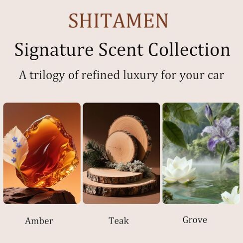 Car Air Freshener, Stone Air Freshener, Automotive Odor Eliminator for Visor Clip- Car Fresheners Long Lasting - Variety 3 Pack - CLIP INCLUDED (Amber-Teak-Grove) in Saudi Arabia