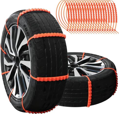 20PCS Snow Chains Tire Chains - Emergency Non-Slip Zip Tie, Portable Snow Tire Cables Chain for Car SUV Truck Universal Winter Driving in Saudi Arabia