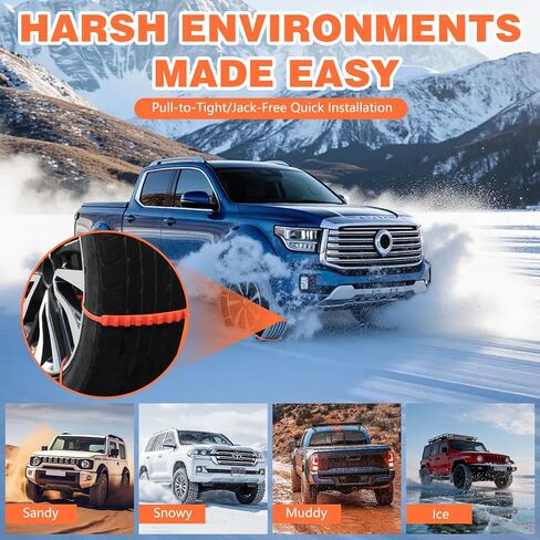20PCS Snow Chains Tire Chains - Emergency Non-Slip Zip Tie, Portable Snow Tire Cables Chain for Car SUV Truck Universal Winter Driving in Saudi Arabia