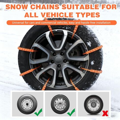 20PCS Snow Chains Tire Chains - Emergency Non-Slip Zip Tie, Portable Snow Tire Cables Chain for Car SUV Truck Universal Winter Driving in Saudi Arabia