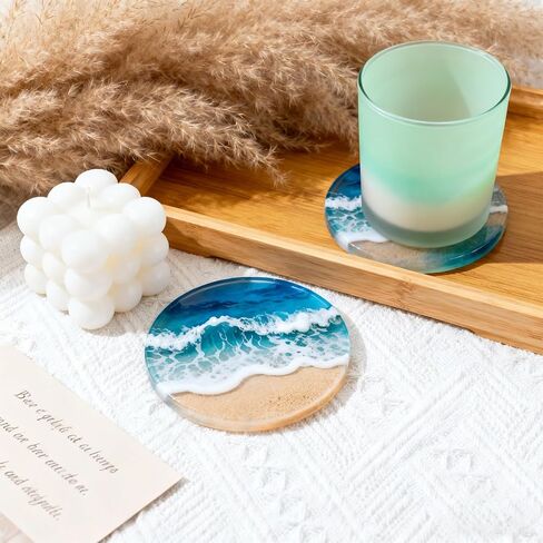 2 PCS Resin Coaster Molds, Round Thickened Silicone Coaster Molds for Epoxy Resin Casting, DIY Coasters, Candle Holders, 7", 5" in Saudi Arabia