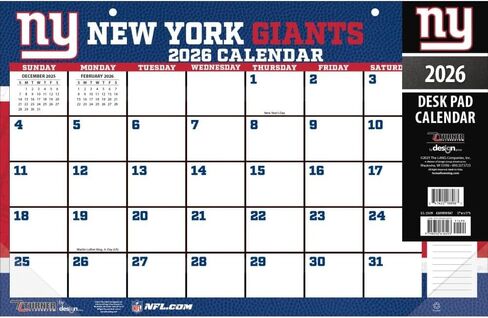 تقويم مكتب تيرنر سبورتس نيويورك جاينتس 2026 مقاس 17 × 11 (26998901047) in Kuwait