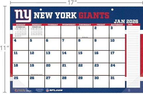 تقويم مكتب تيرنر سبورتس نيويورك جاينتس 2026 مقاس 17 × 11 (26998901047) in Kuwait