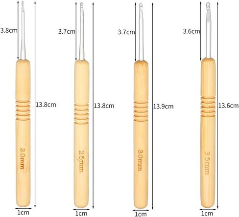 Crochet Hook, 9 PCS Wooden Hand Shank Aluminum Crochet Hooks Set for Yarn Craft Sewing Crochet Needles, Knitting Tool 2.0mm/2.5mm/3.0mm/3.5mm/4.0mm/4.5mm/5.0mm/5.5mm/6.0mm Crochet Needle for Knitter in Saudi Arabia