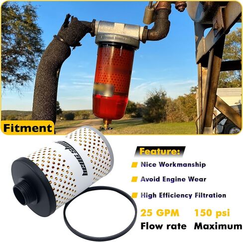 4 PCS 496-5 Fuel Filter Element Compatible with 496 and 496-3/4 Filter System – Suitable for Multiple Fuel Types with Water Separation Function, 30 Micron, Protective Sheet in Saudi Arabia