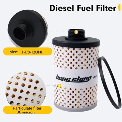4 PCS 496-5 Fuel Filter Element Compatible with 496 and 496-3/4 Filter System – Suitable for Multiple Fuel Types with Water Separation Function, 30 Micron, Protective Sheet in Saudi Arabia
