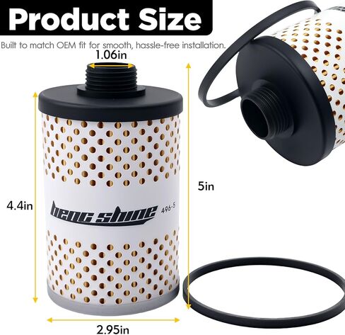 4 PCS 496-5 Fuel Filter Element Compatible with 496 and 496-3/4 Filter System – Suitable for Multiple Fuel Types with Water Separation Function, 30 Micron, Protective Sheet in Saudi Arabia
