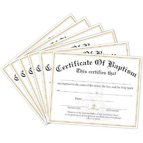 25 PCs Baptism Certificates for Church，8X10 Inches Baby Dedication Certificate, Blank Baby Dedication Certificates Paper Single-Sided Printed, Baby Dedication Christening Gifts for Girls Boys -A03 in Saudi Arabia