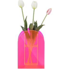 Navaris Acrylic Vase - Iridescent Flower Vase for Modern Chic Home Office Room Decor - Trendy Funky Aesthetic for Centerpieces - Transparent Geometric Design in Saudi Arabia