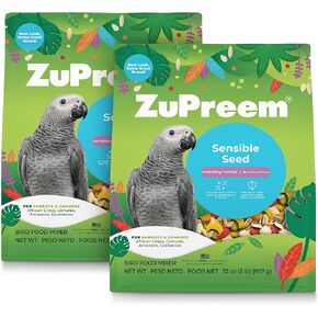 طعام الطيور ذو البذور الحساسة من زوبريم للببغاوات والكونيور، كيس بوزن 2 رطل (عبوتان) - مزيج ممتاز من البذور وكريات خليط الفاكهة للكونيور، وكايك، والرمادي الأفريقي، والسنغال، والأمازون، والإيكليكتوس، والكوكا الصغيرة in Kuwait