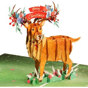 Frndly by Paper Love Christmas Tree Pop Up Card, Handcrafted 3D Popup Greeting Card For Christmas, Holidays, 100% Recycled and Eco-Friendly, 8" x 6" Cover - With Removable Note Tag in Saudi Arabia