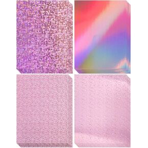 28 Holographic Cardstock Paper 8.5 x 11, 230GMS/85LB Metallic Cardstock Glitter Card Shiny Iridescent Mirror Paper Thick Card Stock for Crafts, Card Making, Party Decoration (Purple) in Saudi Arabia