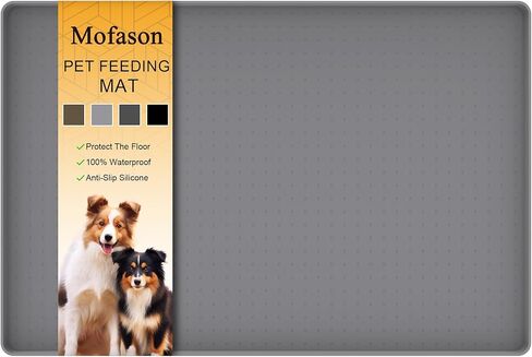 Mofason Pet Food Mat Waterproof Dog Mat 24"x16" Large – 0.5" inch Raised Edge, Dog Cat Silicone Feeding Placemat Water Bowl Tray for Floors, Nonslip Washable Dog Mat for Food and Water in Kuwait