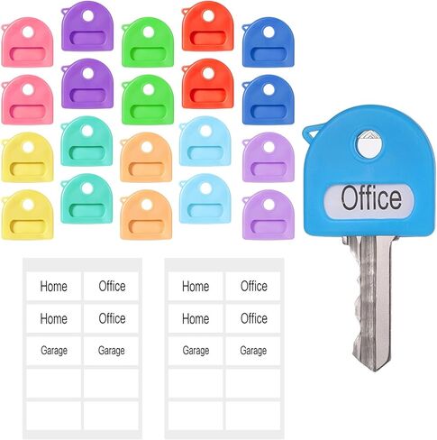 20 Pcs Key Covers Caps 1" Key Color Identifiers with Labels Soft Stretchy Keys Label Tags Cute 0.9-1.05 Inch for House Keys Markers Tags Heads Protectors in Saudi Arabia