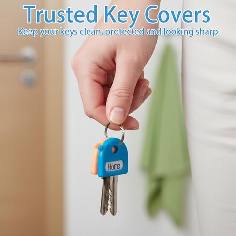 20 Pcs Key Covers Caps 1" Key Color Identifiers with Labels Soft Stretchy Keys Label Tags Cute 0.9-1.05 Inch for House Keys Markers Tags Heads Protectors in Saudi Arabia