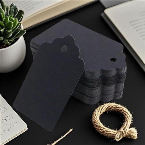 Kraft Paper Tags with Twine 100 PCS Label Tags 2.0 x 1.2 Inch for Packaging DIY Crafts Office Wedding Inventory Use(White) in Saudi Arabia