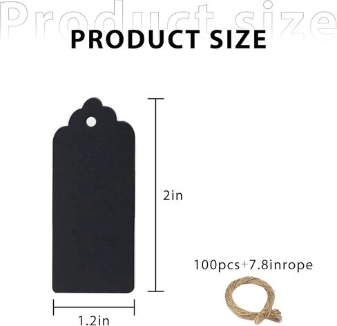 Kraft Paper Tags with Twine 100 PCS Label Tags 2.0 x 1.2 Inch for Packaging DIY Crafts Office Wedding Inventory Use(White) in Saudi Arabia
