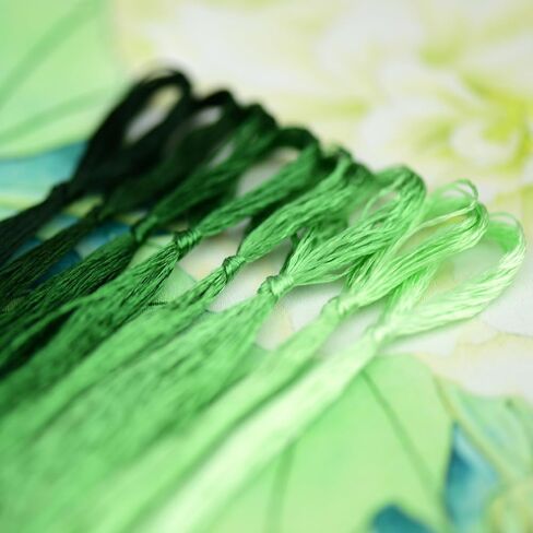 خيط تطريز حرير التوت المصبوغ يدويًا 100%، خيط تطريز، 4 بكرات كل منها 24 ياردة (31-4) in Kuwait