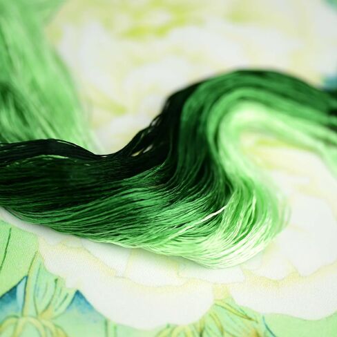 خيط تطريز حرير التوت المصبوغ يدويًا 100%، خيط تطريز، 4 بكرات كل منها 24 ياردة (31-4) in Kuwait