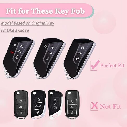 Key Fob Cover for Volkswagen with Keychain, Soft TPU Protection Car Key Case for VW Tiguan Atlas Taos SEL Jetta GLI Passat Arteon Golf Alltrack Remote Start Smart Key (Blue) in Saudi Arabia