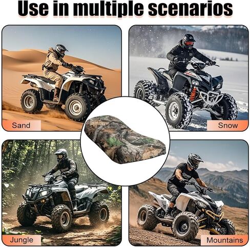 كامو الصيد الغابات ATV غطاء مقعد أربع عجلات الملحقات تنفس مبطن حامي ATV المقعد الخلفي Powersports وسادة يغطي العالمي مقاوم للماء مطاطا in Kuwait