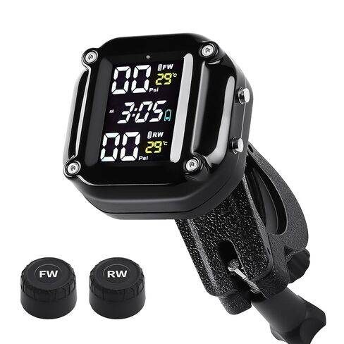 دراجة نارية TPMS، نظام مراقبة ضغط الإطارات مع 2 أجهزة استشعار خارجية دراجة نارية إنذار درجة حرارة الإطارات في الوقت الحقيقي عرض قياس ضغط الإطارات دراجة نارية in Saudi Arabia