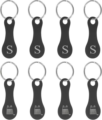 PATIKIL Stainless Steel Shopping Trolley Token, Metal Quarter Holder Keychain Bulk Shopping Key Ring for Supermarket Shops in Saudi Arabia