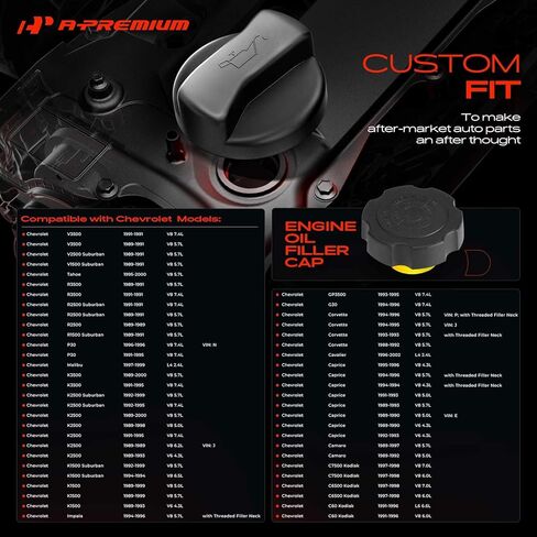 A-Premium Engine Oil Filler Cap Oil Cap Compatible with GMC B7, C1500, C2500, C3500, C7000, G3500 & Isuzu NPR, NPR-HD & Oldsmobile Achieva, Alero, Custom Cruiser & Pontiac Firebird, Grand Am, Sunfire in Saudi Arabia