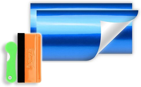 Free Tool Kit 2Pcs 5"x10" Compatible with Chevy Emblem Bowtie Gloss Metallic Teal Vinyl Wrap Sticker Decal Film Overlay Sheet in Saudi Arabia