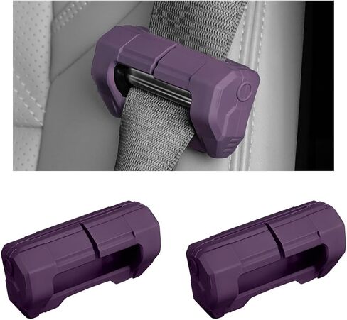 2 PCS Car Seat Belt Buckle Covers, Anti-Scratch Silicone Auto Seatbelt Clips Protector, Universal Seat Belt Buckle Protective Sleeve for SUVs Vans Trucks, Car Accessories (Black) in Saudi Arabia