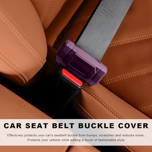2 PCS Car Seat Belt Buckle Covers, Anti-Scratch Silicone Auto Seatbelt Clips Protector, Universal Seat Belt Buckle Protective Sleeve for SUVs Vans Trucks, Car Accessories (Black) in Saudi Arabia