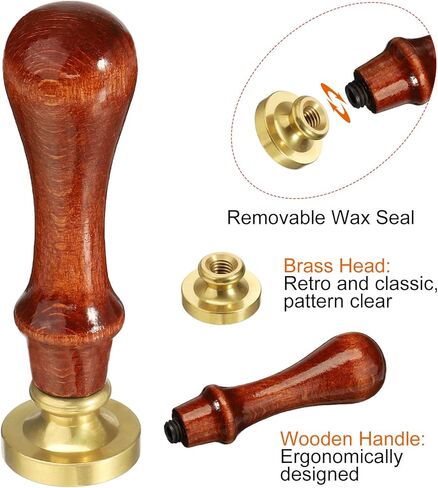 Letter Wax Seal Stamp, Alphabet a Wooden Handle 25mm Removable Retro Brass Head Classic Sealing Stamp for Envelope Invitation Card Wedding Gift Decoration in Saudi Arabia