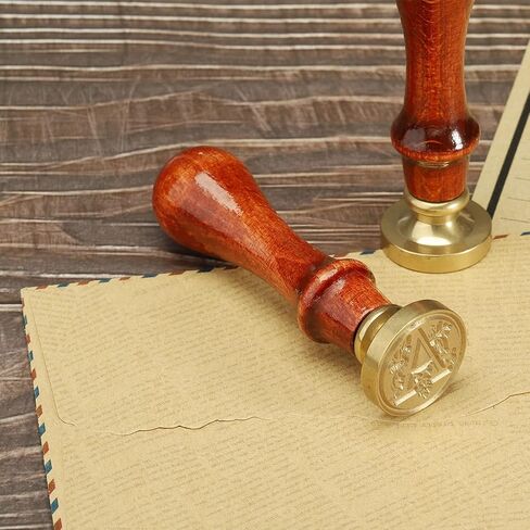 Letter Wax Seal Stamp, Alphabet a Wooden Handle 25mm Removable Retro Brass Head Classic Sealing Stamp for Envelope Invitation Card Wedding Gift Decoration in Saudi Arabia