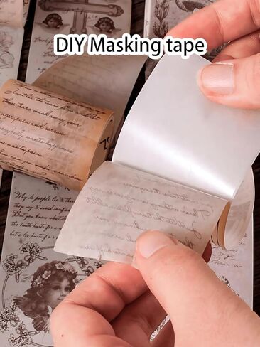 1pc Vintage Stamp Poetry Collection Washi Tape Stickers for Creative DIY Scrapbooking, Envelope & Bag Sealing Decoration Scrapbook Supplies Scrap Book Supplies Classroom Back to School in Saudi Arabia