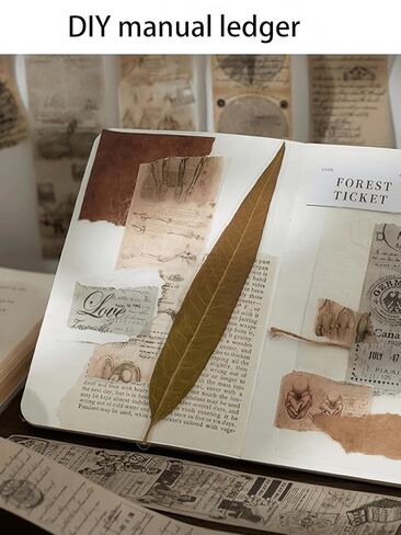 1pc Vintage Stamp Poetry Collection Washi Tape Stickers for Creative DIY Scrapbooking, Envelope & Bag Sealing Decoration Scrapbook Supplies Scrap Book Supplies Classroom Back to School in Saudi Arabia