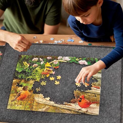 Bits and Pieces Lightweight Jigsaw Puzzle Board with Drawers, 36" x 27" - 5.5 Pounds Low Weight Felt Portable Puzzle Board - 4 Piece Sorting Trays - Jumbo 1500 Piece Size in Saudi Arabia
