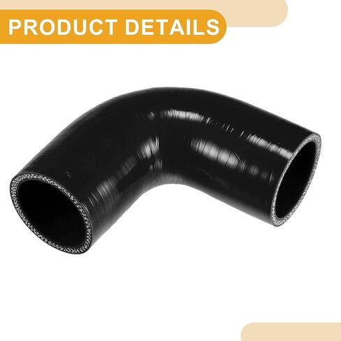 1 Pcs ID 48mm Universal Car Hose Coolant Hose 90 Degrees High Temperature - Silicone Black in Saudi Arabia