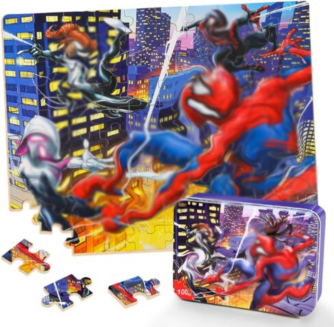 Puzzles for Kids Ages 4-8,Kids Puzzle in a Metal Box,Cute Kid Small Toys Puzzles,Children Boys Girls Learning Educational Toy,100 Pieces in Saudi Arabia
