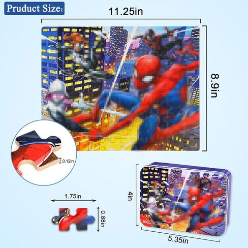 Puzzles for Kids Ages 4-8,Kids Puzzle in a Metal Box,Cute Kid Small Toys Puzzles,Children Boys Girls Learning Educational Toy,100 Pieces in Saudi Arabia
