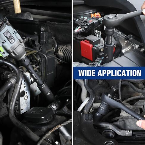 مجموعة مقابس WORKPRO مكونة من 20 قطعة 1/2＂، 6 نقاط، فولاذ Cr-V، 10-27 مم، مفصل عالمي، محول وشريط تمديد، متري in Kuwait