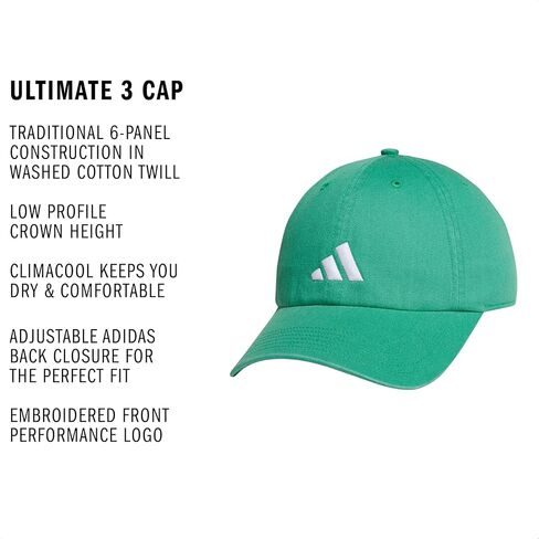 adidas Ultimate Hat Relaxed Crown Adjustable Fit Strapback Cotton Baseball Cap, Bliss Pink/Black in Kuwait
