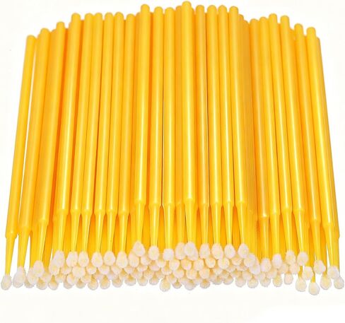 100 Pcs Touch Up Paint Brushes Repair Paint Brushes Disposable Micro Paints Chip Repair Applicators for Automotive Paints Chip Repairs Disposable Micro Applicators Clearance Cleaning 2.5mm(Yellow) in Saudi Arabia