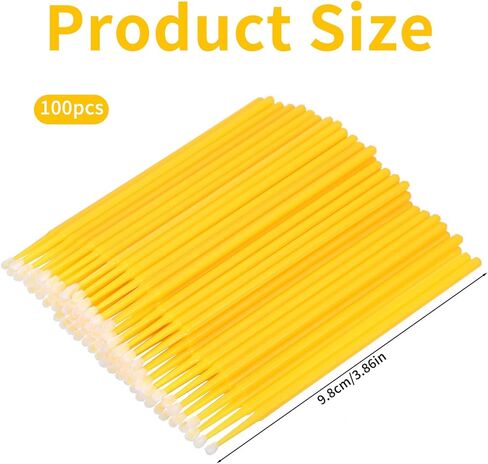 100 Pcs Touch Up Paint Brushes Repair Paint Brushes Disposable Micro Paints Chip Repair Applicators for Automotive Paints Chip Repairs Disposable Micro Applicators Clearance Cleaning 2.5mm(Yellow) in Saudi Arabia