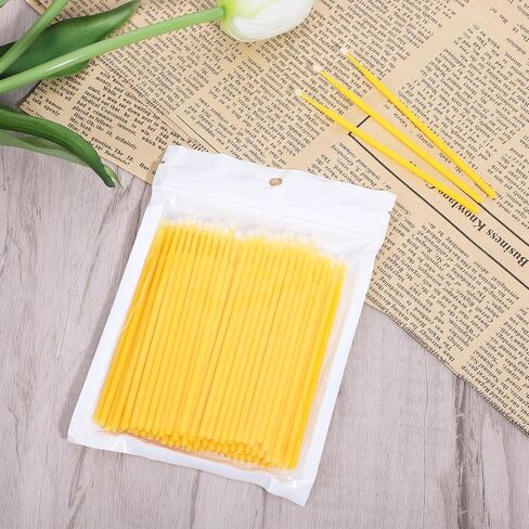 100 Pcs Touch Up Paint Brushes Repair Paint Brushes Disposable Micro Paints Chip Repair Applicators for Automotive Paints Chip Repairs Disposable Micro Applicators Clearance Cleaning 2.5mm(Yellow) in Saudi Arabia